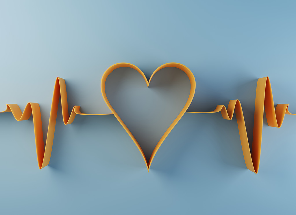 Kreislaufprobleme - Herz mit EKG-Linien