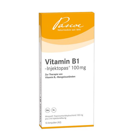 Vitamin B1-Injektopas 100 mg 10 x 2 ml Packshot PZN 03262456