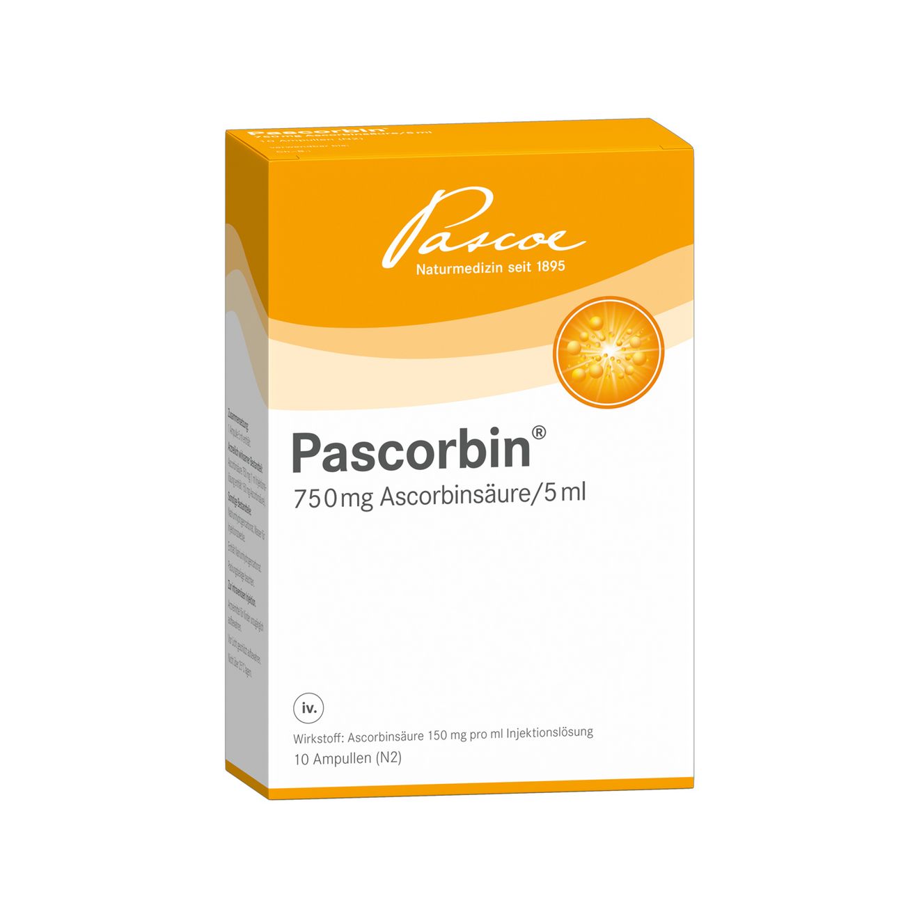 Pascorbin 750mg Ascorbinsäure 10 x 5 ml Packshot PZN 00150343