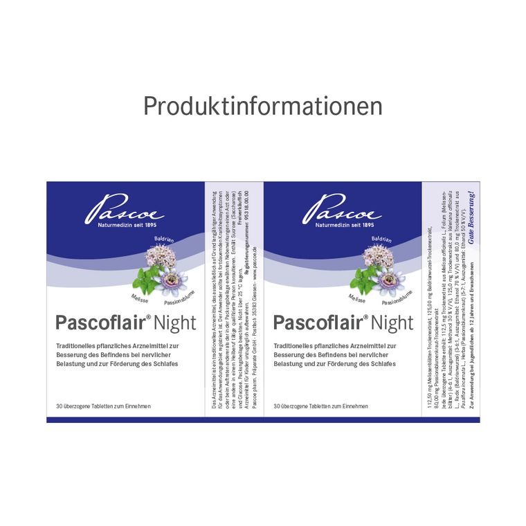 Faltschachtel Pascoflair Night 30 Tabletten