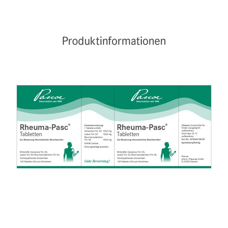 [Translate to Englisch:] Rheuma-Pasc Tabletten Etikett