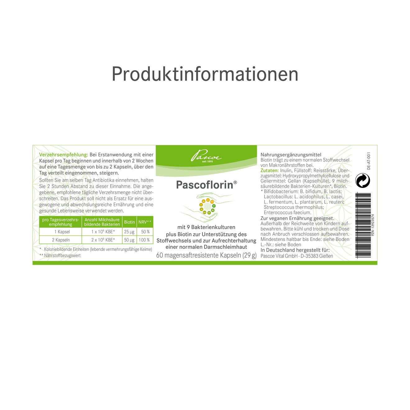 Pascoflorin Produktinformationen