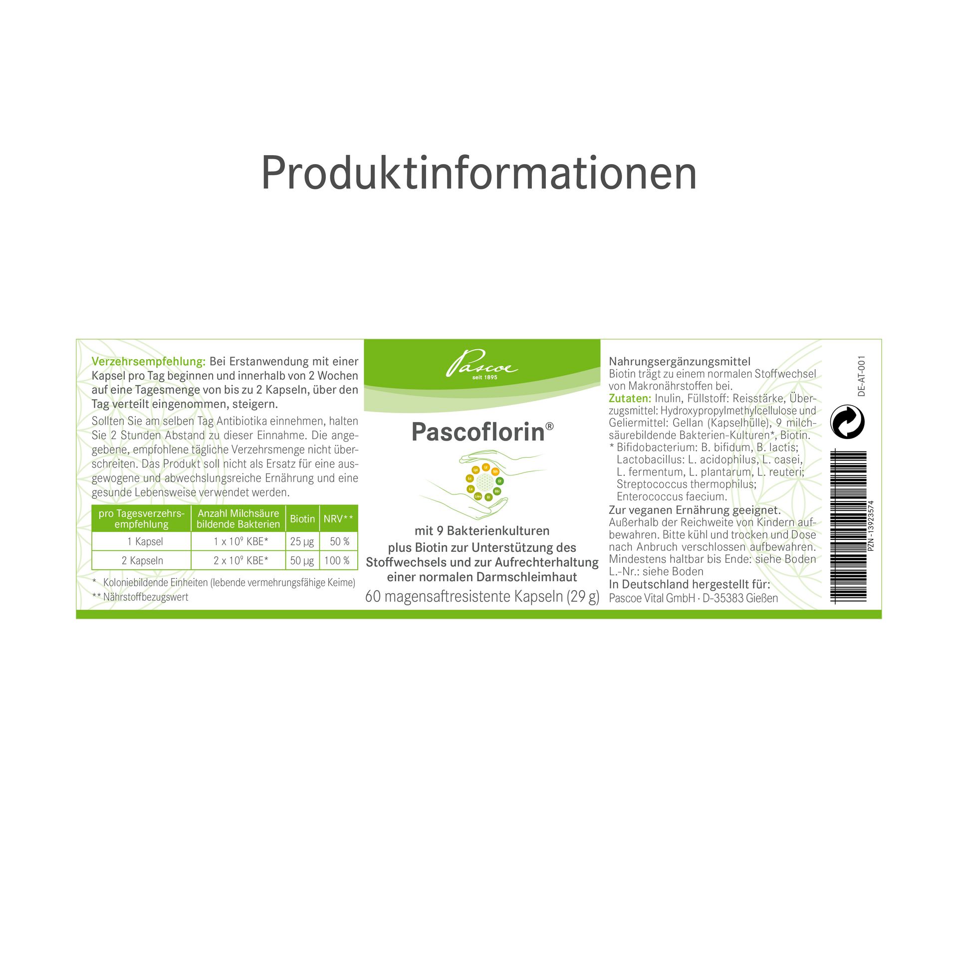 Pascoflorin Produktinformationen
