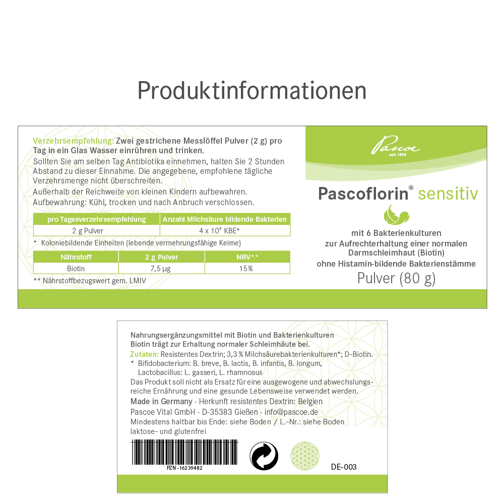 Pascoflorin sensitiv Produktinformation