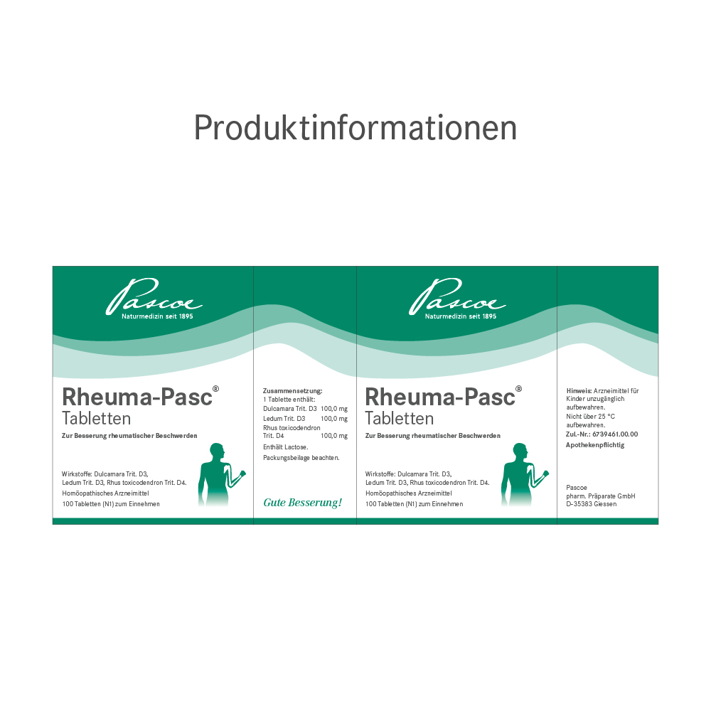 Rheuma-Pasc Tabletten Produktinformationen